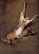 Tinderbox hare and hunting with Jean Baptiste Simeon Chardin
